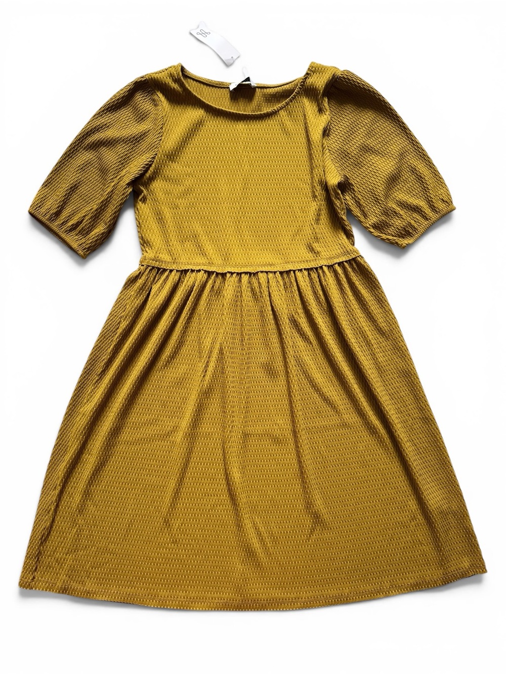 Gilli Mustard Yellow Textured Mini Dress size Medium M NWT